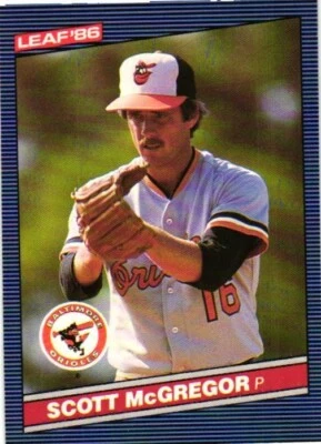 1986 LEAF BASEBALL CARD SCOTT MCGREGOR #165 - Image 1 of 2