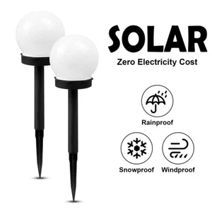 10CM LED Globe Lawn Yard Lamp Solar Outer LED Lights 3000K Warm White Ip55 - Picture 1 of 11