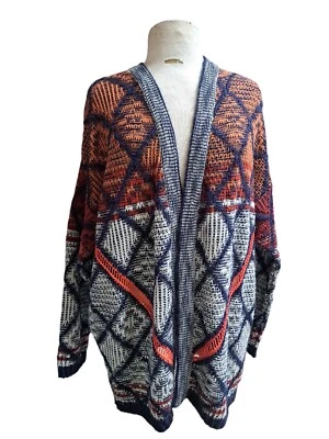 Cárdigan Abierto Mirando a las Estrellas Suéter Mujer M GeoPrint Artístico Boho Campesino Azteca Foto 1 de 4