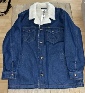 Wrangler Sherpa Denim Jacket In Retro Blue Sz XL - Picture 1 of 9