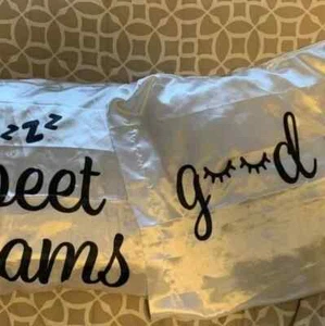 Soft Silky Satin Pillowcase WHITE Standard great for Hair 2 Pc set Good night/s - Picture 1 of 3
