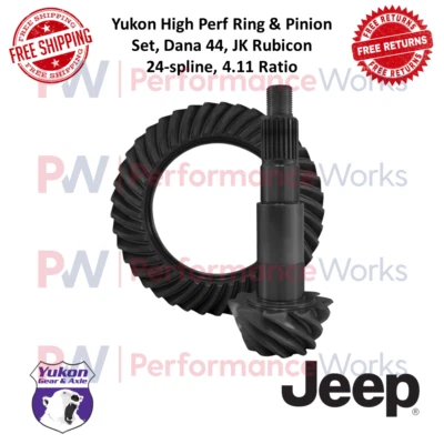 Yukon High Perf. Juego de anillos y piñones relación 4,11 para Jeep Wrangler JK Dana 44 trasero Foto 1 de 4