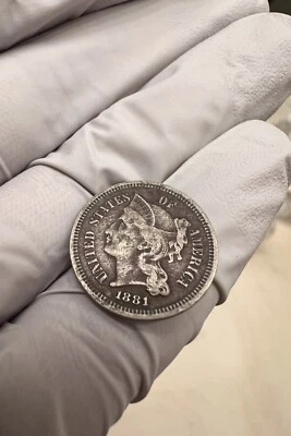 1881 Three 3 Cent Nickel - Image 1 of 3