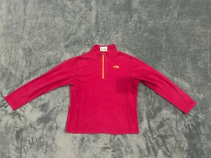 VINTAGE THE NORTH FACE GIRLS SWEATER EXTRA LARGE (18) PINK PULLOVER QUARTER ZIP - Picture 1 of 8