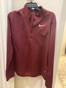Nike Men's Dri-Fit Half-Zip Running Shirt, Maroon, Sz Medium - Picture 1 of 5