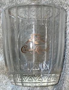 CROWN ROYAL RESERVE GOLD SCRIPT Stretched Diamond Pattern GLASS 8oz VonPok Italy - Bild 1 von 8