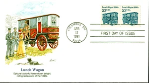 #2464 Fleetwood FDC 23c Lunch Wagon 21. April 1991 First Day of Issue - Bild 1 von 2