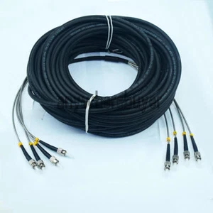 50M Field Outdoor Fiber Patch Cord ST-ST 4 Strand 9/125 Single Mode - Picture 1 of 1