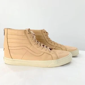 Vans Off The Wall Men Sneakers Peach High Top Leather Back Zip Sz 13 - Picture 1 of 18