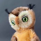 STEIFF Wittie Owl Hand Puppet ~ 1970s German Mohair Vintage Bird Toy