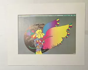 Vintage Peter Max Psychedelic Pop Art Poster Matted Print: "Apollo Number Two" - Picture 1 of 2