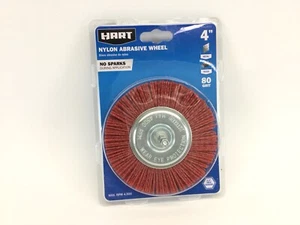HART 4" NYLON ABRASIVE WHEEL 80 GRIT for METAL WOOD 1/4"-HEX DRILL ATTACHMENT - Picture 1 of 4