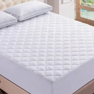 Funda protectora de colchón acolchada de 40 cm cama individual doble rey 4 pies todas las tallas - Imagen 1 de 14