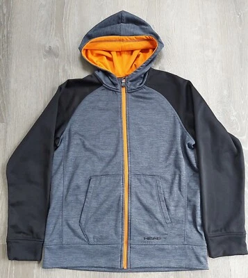 Head Black Gray Orange Zipper Jacket Sweatshirt Hoodie LG 14-16 Kangaroo Pocket - Image 1 of 4