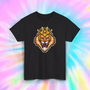 Lion King Crown T-Shirt Fierce Animal Roar Graphic Art Gift Shirt S-5XL - Picture 1 of 11