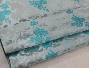 Faux Silk Brocade (Gold Peony Flora)Jacquard Damask Kimono Fabric Material*Bu12 - Picture 1 of 15