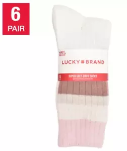 Calcetín bota súper suave Lucky Brand para dama 6 pares rosa poliéster reciclado - Imagen 1 de 5