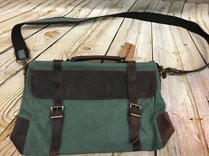 Nuevo bolso mensajero para computadora portátil Bronze Times de lona con aspecto envejecido - Imagen 1 de 4