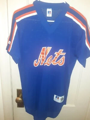 Jersey de malla atlética Russell de los New York Mets pulóver práctica de bateo usado en excelente estado Foto 1 de 4