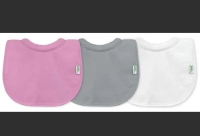 Paquete de 3 baberos de bebé Green Sprouts rosa-gris-blanco Foto 1 de 4
