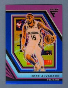 Jose Alvarado 2022-23 Panini Flux #186 Blue Prizm Parallel SP #99/99 Pelicans