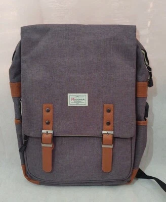 Mochila para laptop Modoker vintage nova com etiquetas bolsa da moda cinza marrom resistente 17 x 13 - Imagem 1 de 4