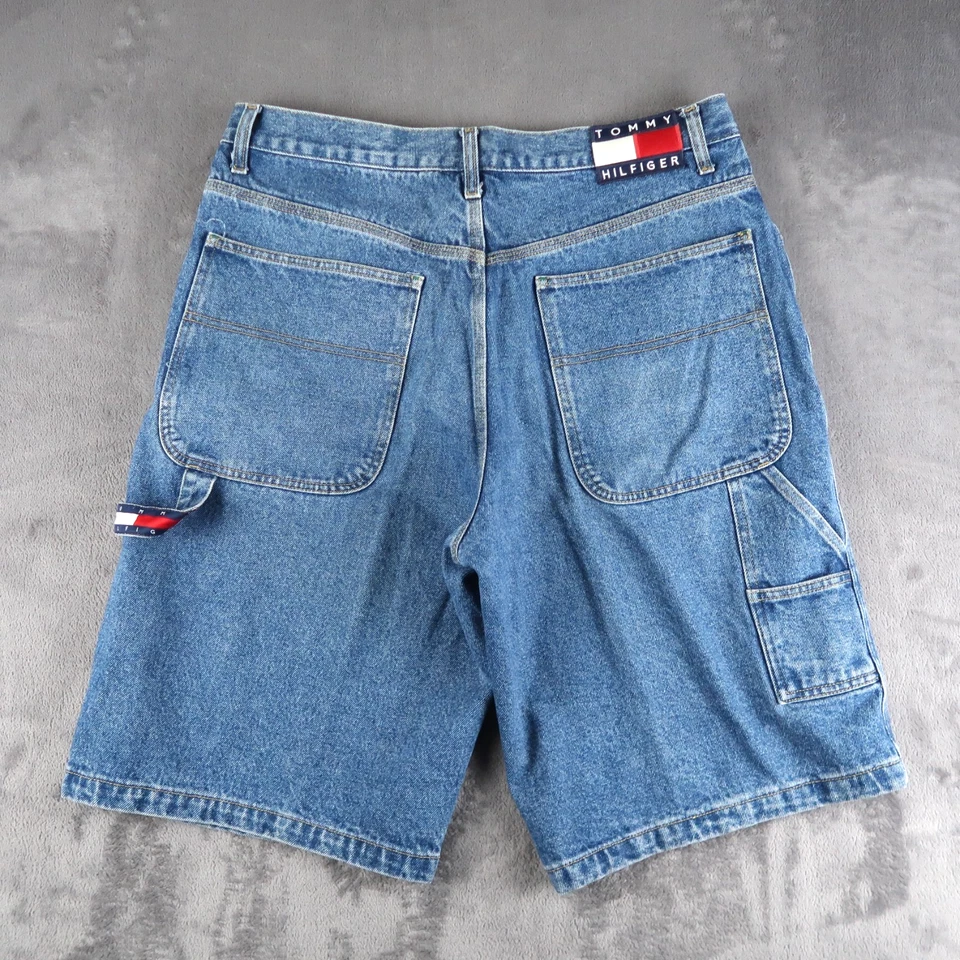 Pantalones Cortos Vaqueros Tommy Hilfiger Vintage Y2K Sueltos Carpintero Para Hombres 36 Foto 1 de 4