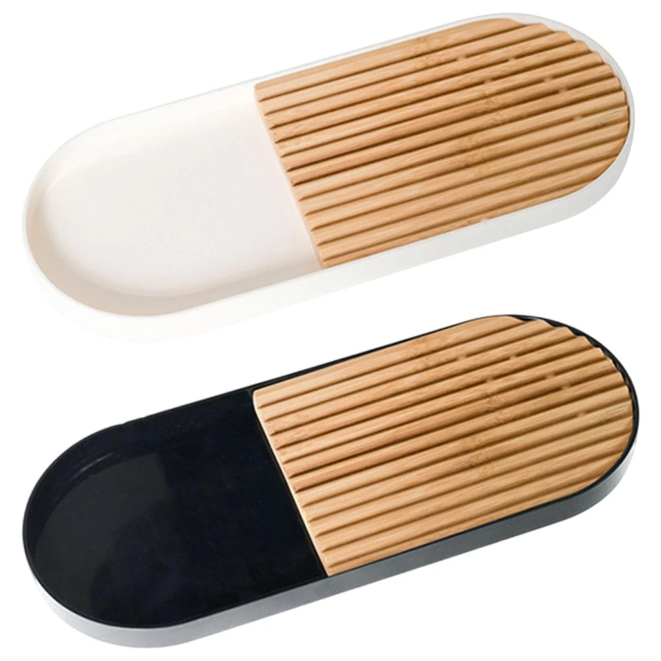 Dessert Tray Vanity Tray Reusable Bathroom Countertop Kitchen Counter 11.8"x4.7" - Image 1 of 1