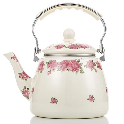 Tea Kettle Pot for Stove Top,Porcelain Large Enamel Teakettle,3.3L Colorful T... - Image 1 of 4