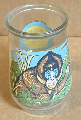 Welch’s WWF World Wildlife Fund Jelly Jar Glass Mandrill Endangered Species #7 - Image 1 of 4