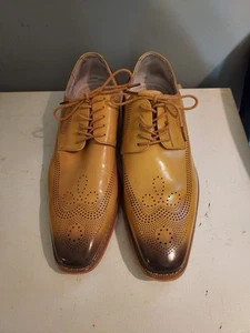 Giovanni Men's Scotch Tan Leather Lace Up Oxford Dress Shoes 9.5 - Picture 1 of 6