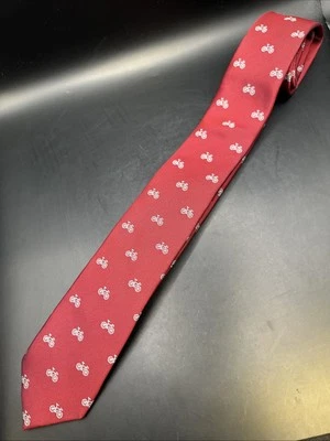 Corbata para el cuello Sprezza NY New York con motivo rojo para hombre hecha en China estampado de bicicleta Foto 1 de 3