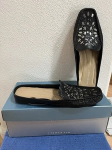 Nine West Audric shoes Mules Black Leather- Size 8 Medium New in Box - Picture 1 of 2