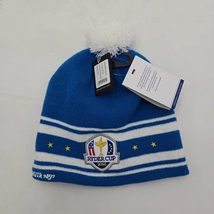 NOS 2014 Ryder Cup Winter Beanie w/ Pom Pom | Blue & White | Glenmuir 1891 - Picture 1 of 11
