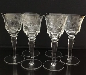 "Juego de 6 copas de vino de Oporto de licor cordial con vástago de vidrio cordial de colección de 5 3/8"" usadas en excelente estado" - Imagen 1 de 9