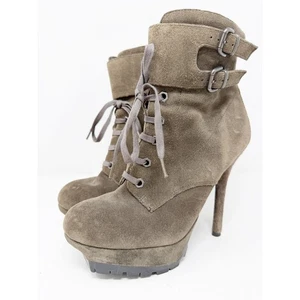 Sam Edelman Vancouver braune Wildleder Plateau Militär Booties 7,5 M hoher Absatz - Bild 1 von 10