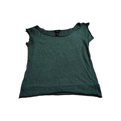 Camiseta Rue 21 Jaspeado Verde Azulado Manga Gorra Talla Pequeña Capucha Escote Retro Y2k Años 90 Foto 1 de 4