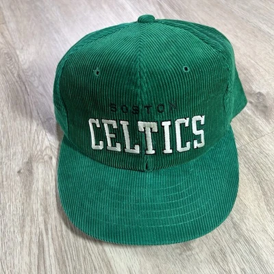VTG Starter Boston Celtics Snapback Hat NBA Arch Green Corduroy Cap - Image 1 of 4