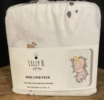 Mini paquete de cuna de algodón orgánico sábanas ajustables para cuna y protector de colchón impermeable Foto 1 de 4