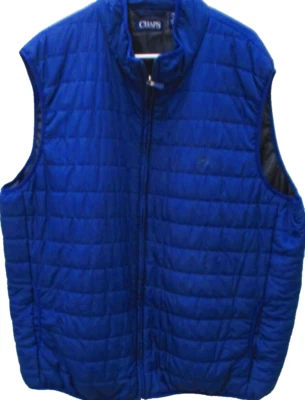 Chaps Lightweight Vest, No Sleeves, 2XL, Blue w/Pockets - Image 1 of 4