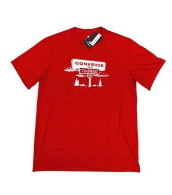 NEW Converse Chuck Taylor All Star Short Sleeve Graphic Mens T Shirt Red White - Image 1 of 4