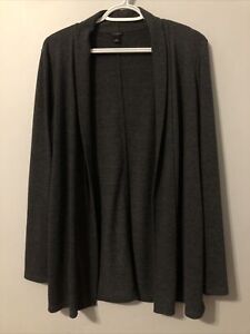 Ann Taylor Charcoal Gray Long Sleeve Open Front Cardigan Size Medium