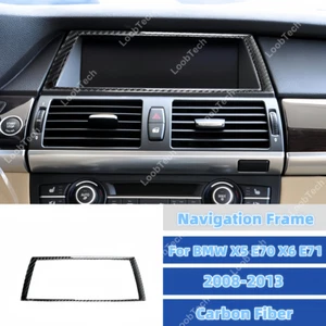For BMW X5 E70 X6 E71 Navigation Frame Carbon Fiber Decoration Trim Sticker - Imagen 1 de 11