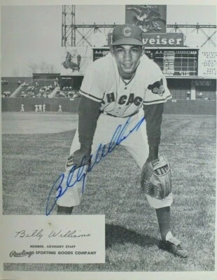 Billy Williams HOF Chicago Cubs Autographed 8x10 Signed Early Career Photo JSA  - Image 1 of 4