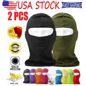 Paquete de 2 mascarillas faciales de baclava protección UV máscara facial completa casco de ciclismo forro sombrero - Imagen 1 de 30