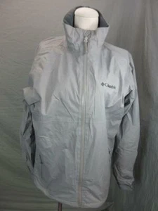 COLUMBIA SIZE S MENS GRAY ATHLETIC OMNI-TECH WATERPROOF WINDBREAKER JACKET T439 - Picture 1 of 8