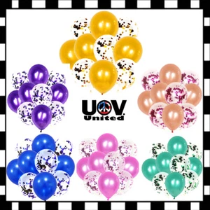 Bulk Lot 12" Confetti Balloons Shiny Latex Happy Birthday Wedding Party Decor U - Picture 1 of 9