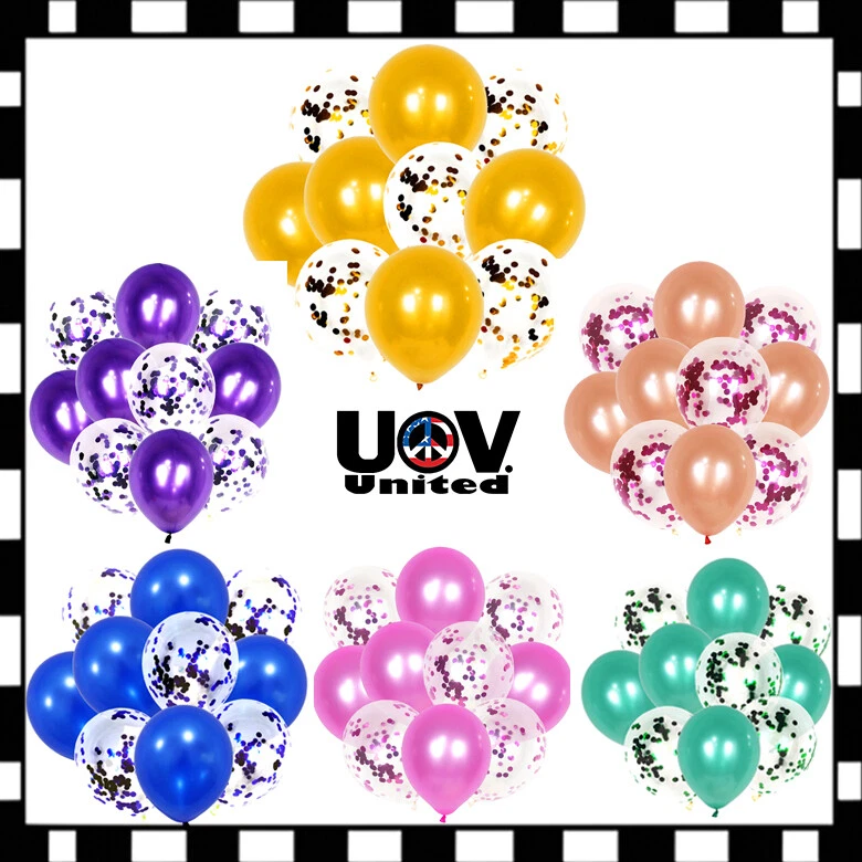 Lote a granel 12" globos de confeti látex brillante feliz cumpleaños boda fiesta decoración U Foto 1 de 1