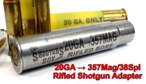 20GA to 357 Magnum & 38 SPL RIFLED Shotgun Adapter - Chamber Reducer - Stainless