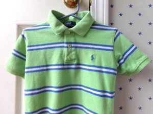 Vtg RALPH LAUREN Blue Green White Striped POLO Shirt 5 Boys POLO Colorful $55 - Picture 1 of 15